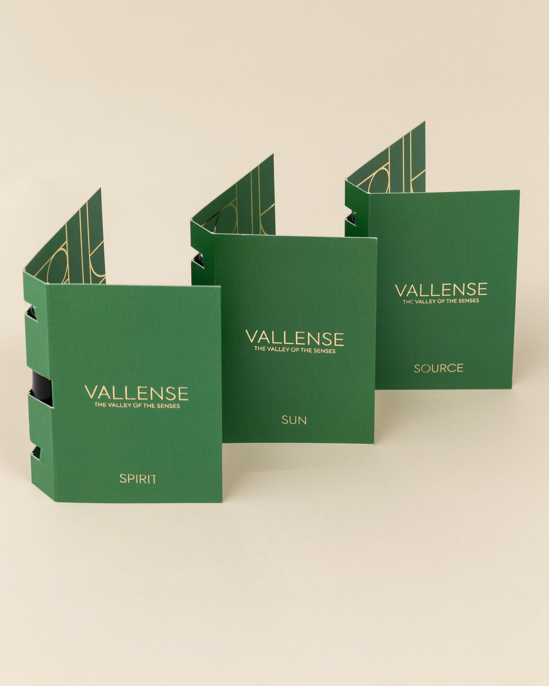 Vallense Fragrance Discovery Set - Spirit, Sun, and Source Collection | 2ml Vials | Explore the Debut Fragrance Collection | Shop Now on Shopify for a unique scent journey featuring Spirit, Sun, and Source in convenient 2ml vials.